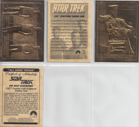 STAR TREK Big 3 Transporter Mc Coy_Spock *23 KT GOLD CARD *.new CAPTAIN Kirk 