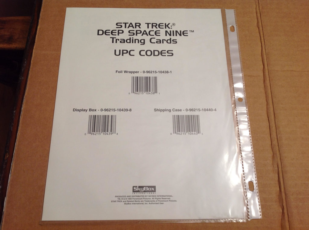 Star Trek TOS One Cards Bar Codes