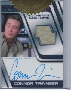 Star Trek Enterprise Heroes and Villains Autograph Relic Card Trineer