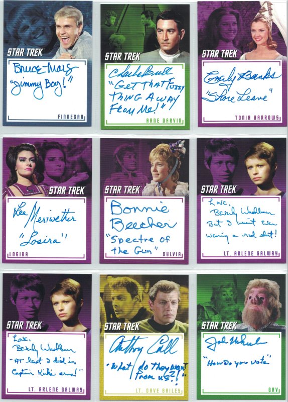 Star Trek TOS Inscriptions Autograph Cards