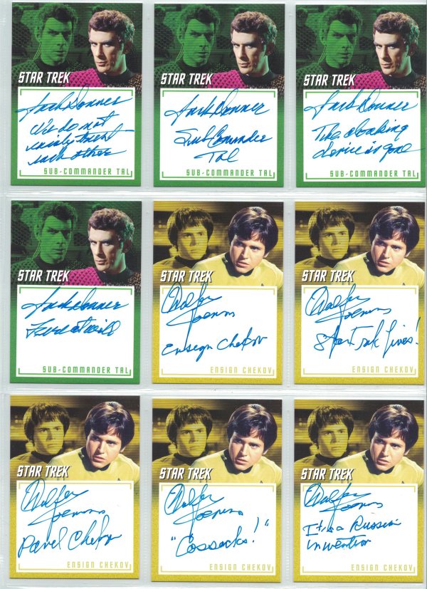 Star Trek TOS Inscriptions inscription auto cards