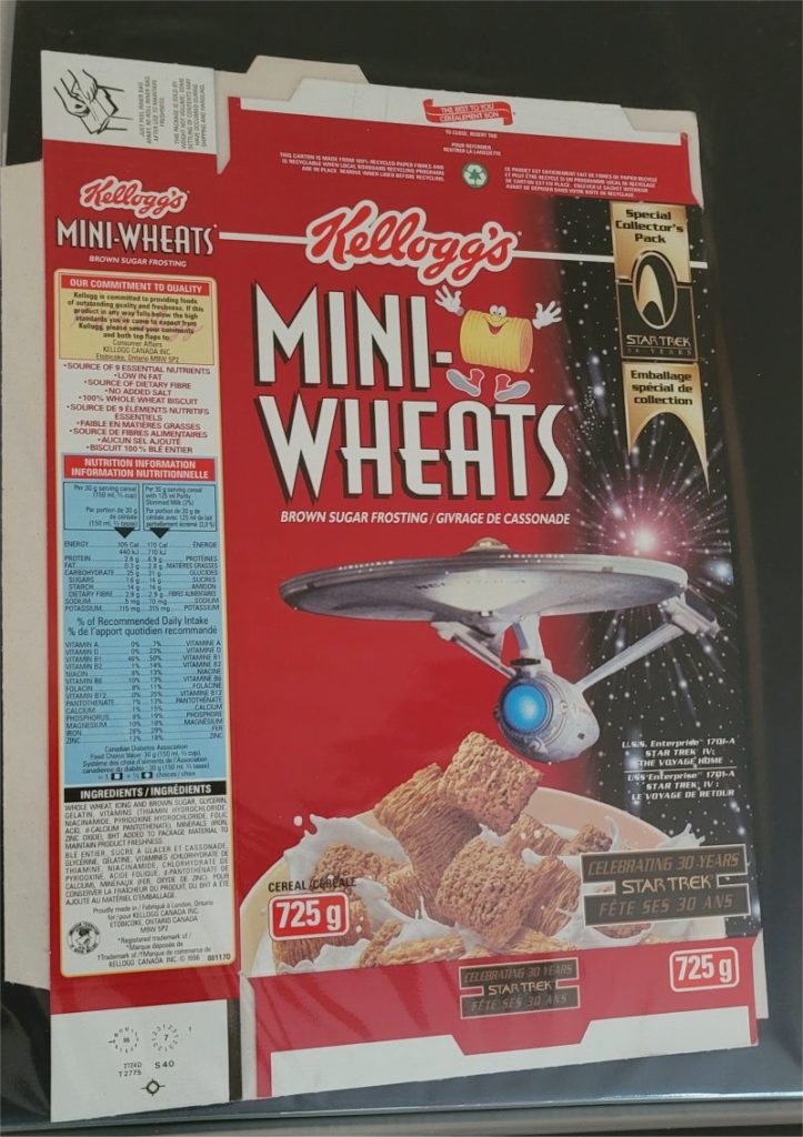 Star Trek Card Kelloggs Cereal Box