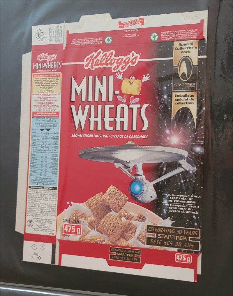 Star Trek Card Kelloggs Cereal Box