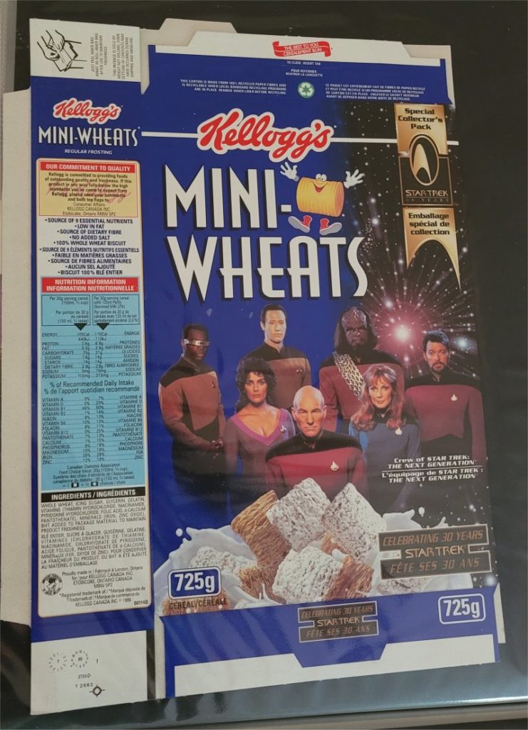 Star Trek Card Kelloggs Cereal Box