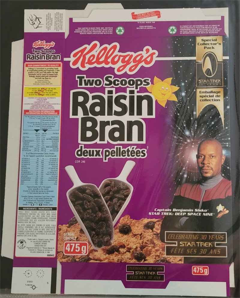 Star Trek Card Kelloggs Cereal Box