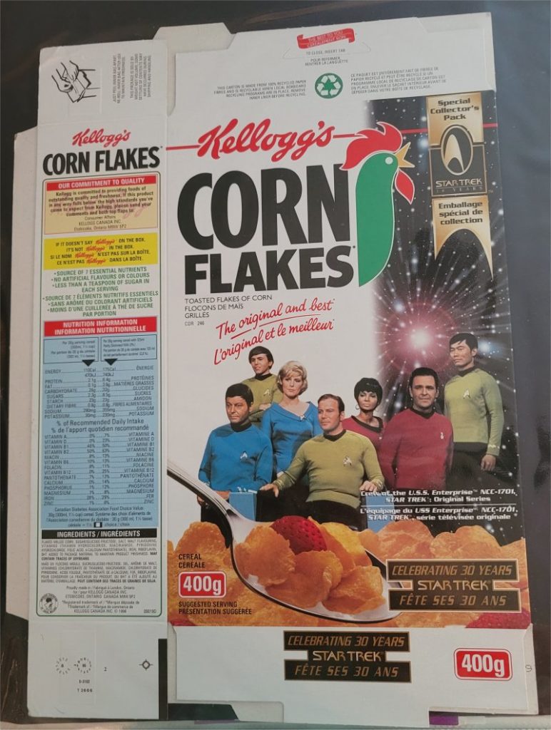 Star Trek Card Kelloggs Cereal Box