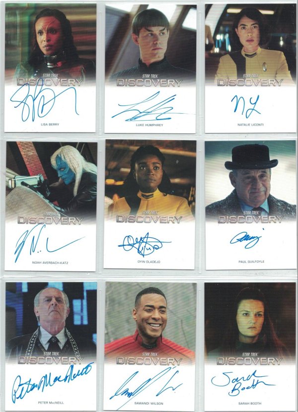 Star Trek Discovery Season 5 autograph cards